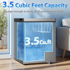 LifePlus Chest Freezer - 3.5 Cubic Feet Compact Deep Freezer Small Freezer 7 Adjustable Temperature with Removable Basket, Energy Saving Super Quiet for Garage, Office, Kitchen, or Apartment, Gray