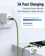 USB C Charger Cable,3Pack 1M/3FT USB to USB C Cable,Type C Fast Charging