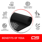 OZE SPORTS Yoga Mat, NBR Foam, Extra Thick, Non-Slip, High Density, Large, for Pilates, Gymnastics, HiiT and Fitness, with Free Carry Strap
