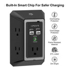 Surge Protector, QINLIANF 5 Outlet Extender with 4 USB Ports(2USB-C)