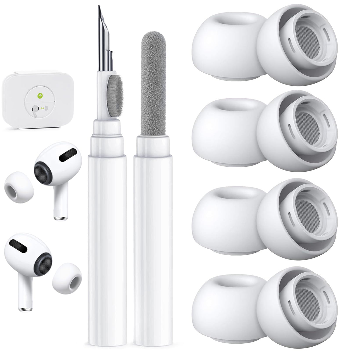 5 Pairs Replacement Ear Tips for AirPods Pro 3 (White)