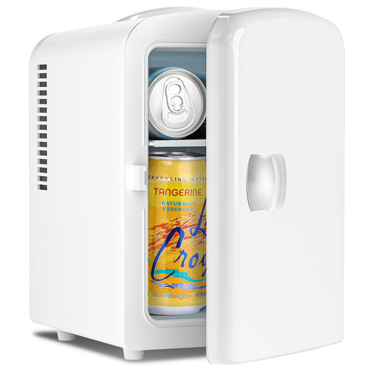 Antarctic Star Compact Refrigerator, Portable Mini Fridge, Skin Care 4L Capacity/6 Cans, for Bedroom, Car, Office & Dorm, Small Cooler for Cosmetics, Beverage and Food, White