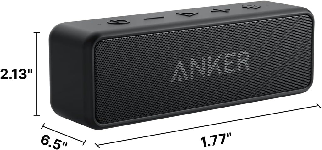 Anker soundcore 2 Portable Bluetooth Speaker, 24-Hour Playtime, IPX7