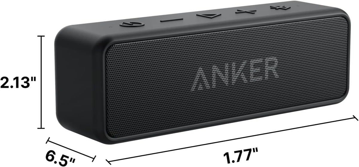 Anker soundcore 2 Portable Bluetooth Speaker, 24-Hour Playtime, IPX7