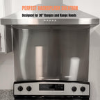 2-Pack 24" By 30" Stainless Steel Stove Backsplash, Reversible Ultra Flat Splatter Guard Range Hood Backsplash, Easy Clean Wall Shield Metal Panel