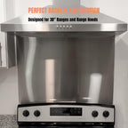 2-Pack 24" By 30" Stainless Steel Stove Backsplash, Reversible Ultra Flat Splatter Guard Range Hood Backsplash, Easy Clean Wall Shield Metal Panel