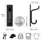 pickpiff Self Adhesive Hook, 6KG Extra Sticky and Strong, Black 4 Pack