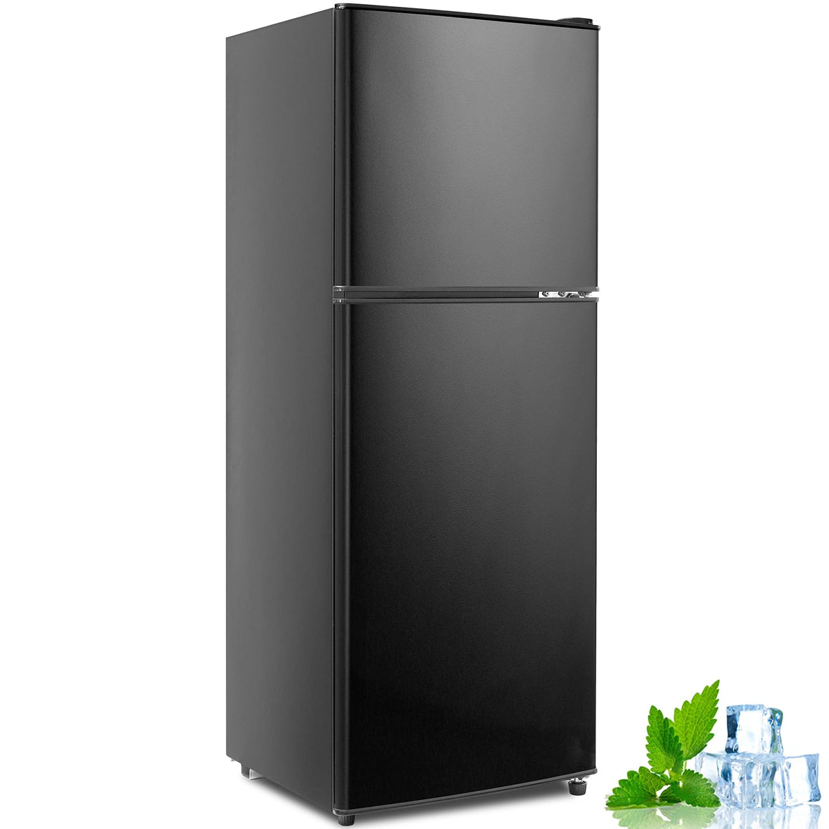 Cucina Magica Mini Fridge with Freezer, 3.2 cuft Small Refrigerator, 7 Adjustable Thermostat, Energy Saving, Low Noise, Double Door Compact Refrigerator for Dorm, Bedroom, Office - Silver