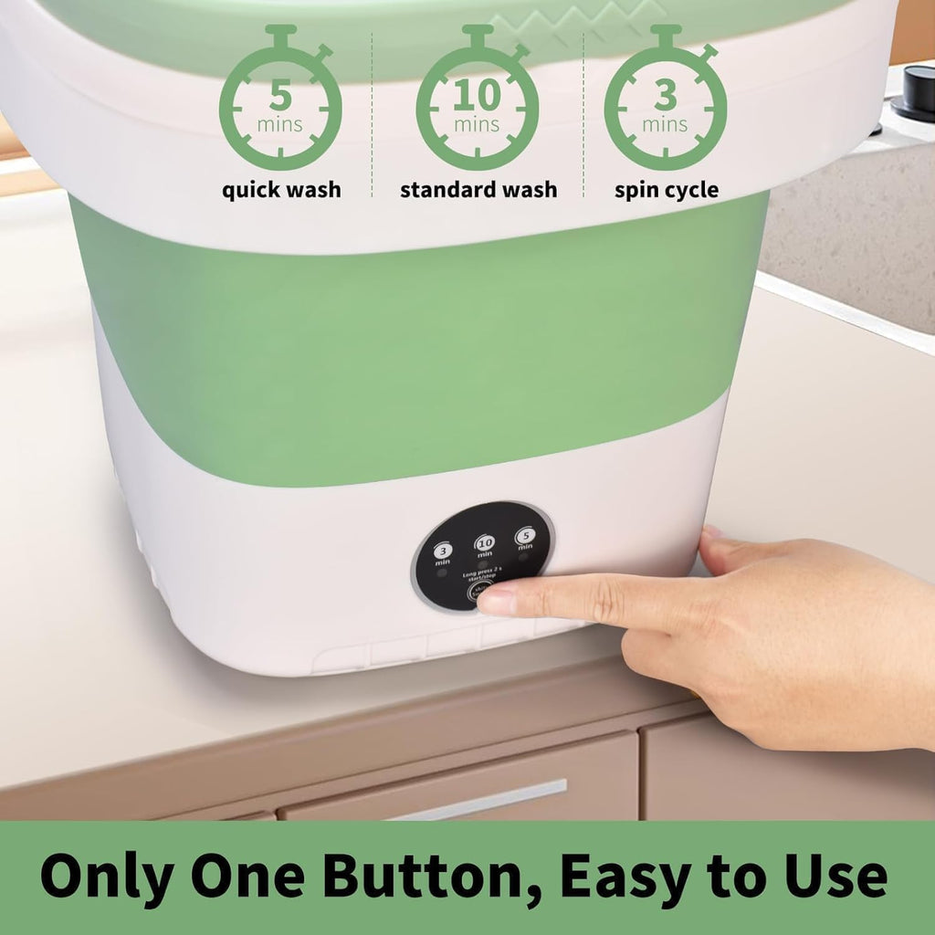 Portable Washing Machine, 20L Foldable Washer with Spin Basket, Upgraded 3 Modes Deep Cleaning for Baby Clothes, Underwear & Socks, fit for Hotel, Travel, Camping, Apartment & Dorm