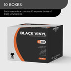 Black Vinyl Gloves, 100 Count, Powder Free & Latex Free, Multi-Purpose Black Disposable Gloves for Food Handling, Cooking, Cleaning & Medical Use (L, 100)