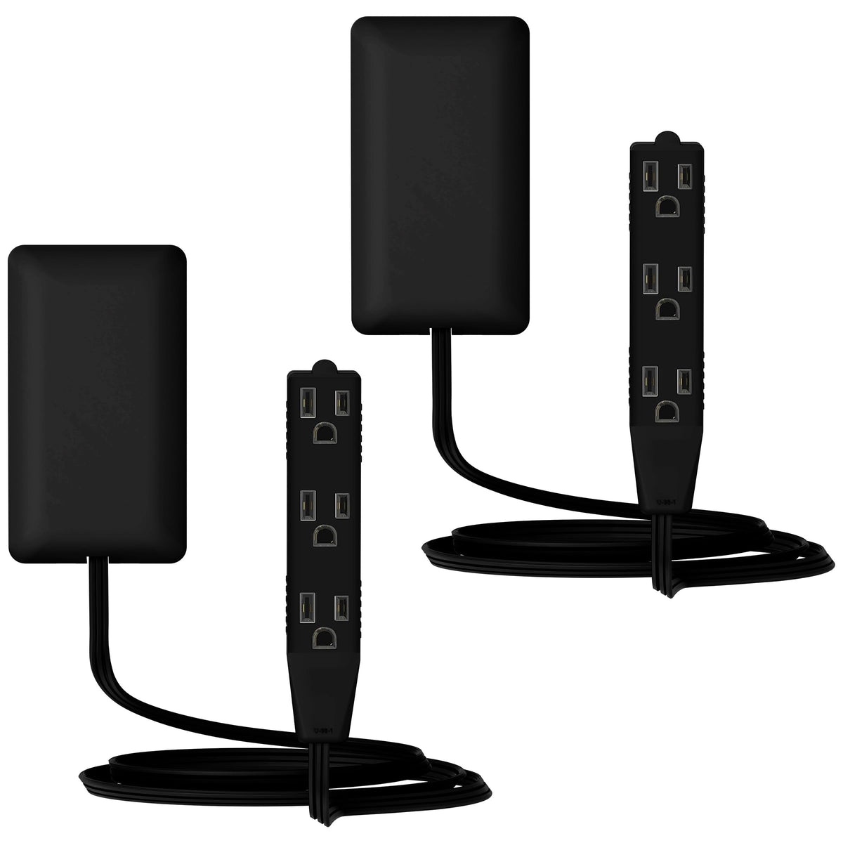LIDER Flat-Face Outlet Extender, 3 Receptacles, 8ft Cord, 1625W, ETL Listed