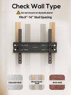 IWORKBOARD 55 65 75 85 inch Tilting TV Wall Mount for 32-90 '' TVs, Low Profile TV Mount Bracket, Safe Lock & Quick Release,Max VESA 600x400mm, 24 inch Studs,132 lbs, Fit Most 55+ 75+ 85+ 86 TVs
