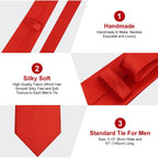 URAQT Men Solid Satin Necktie, 8cm Classic Formal Tie