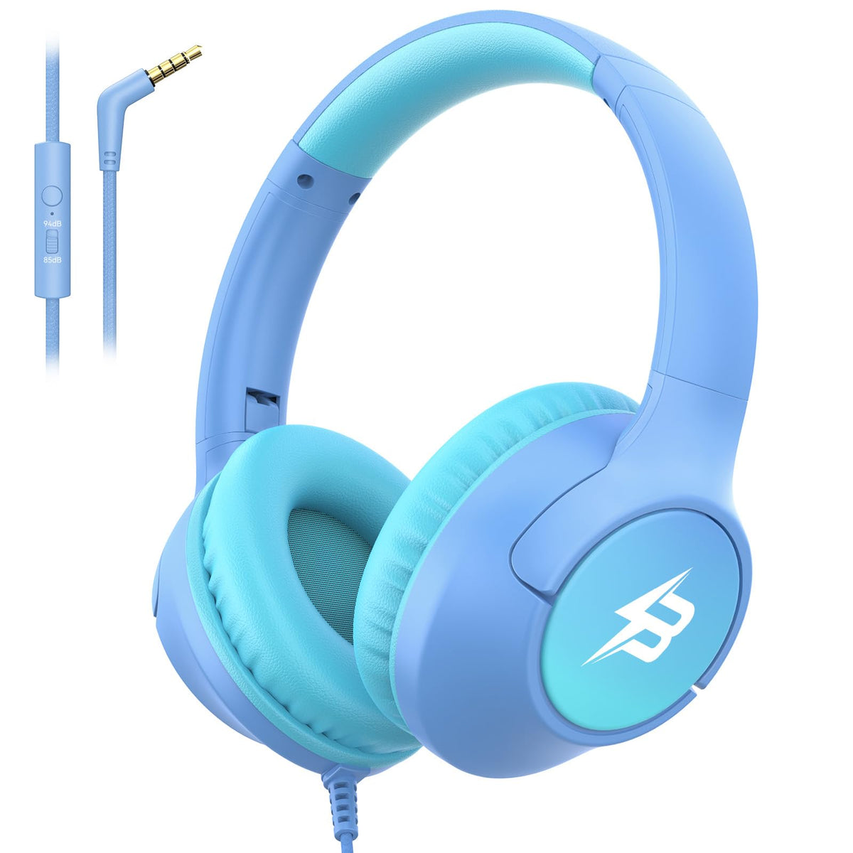 Botesty Sound Kids Headphones Wired for School, 3.5 Plug Safe Volume Purple