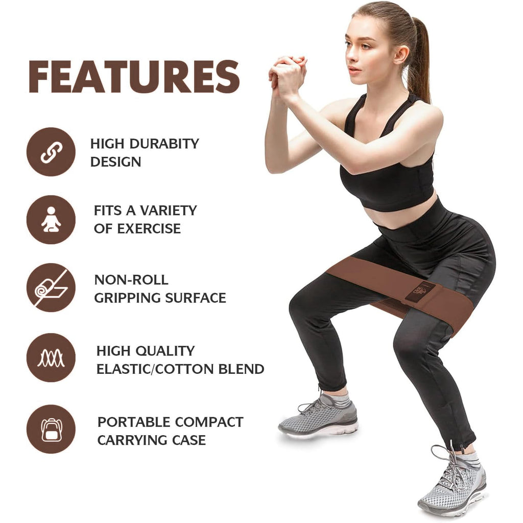 CFX Resistance Bands Set, Exercise Bands with Non-Slip Design for HIPS & Glutes, 3 Levels Workout Bands for Women and Men, Booty Bands for Home Fitness, Yoga, Pilates