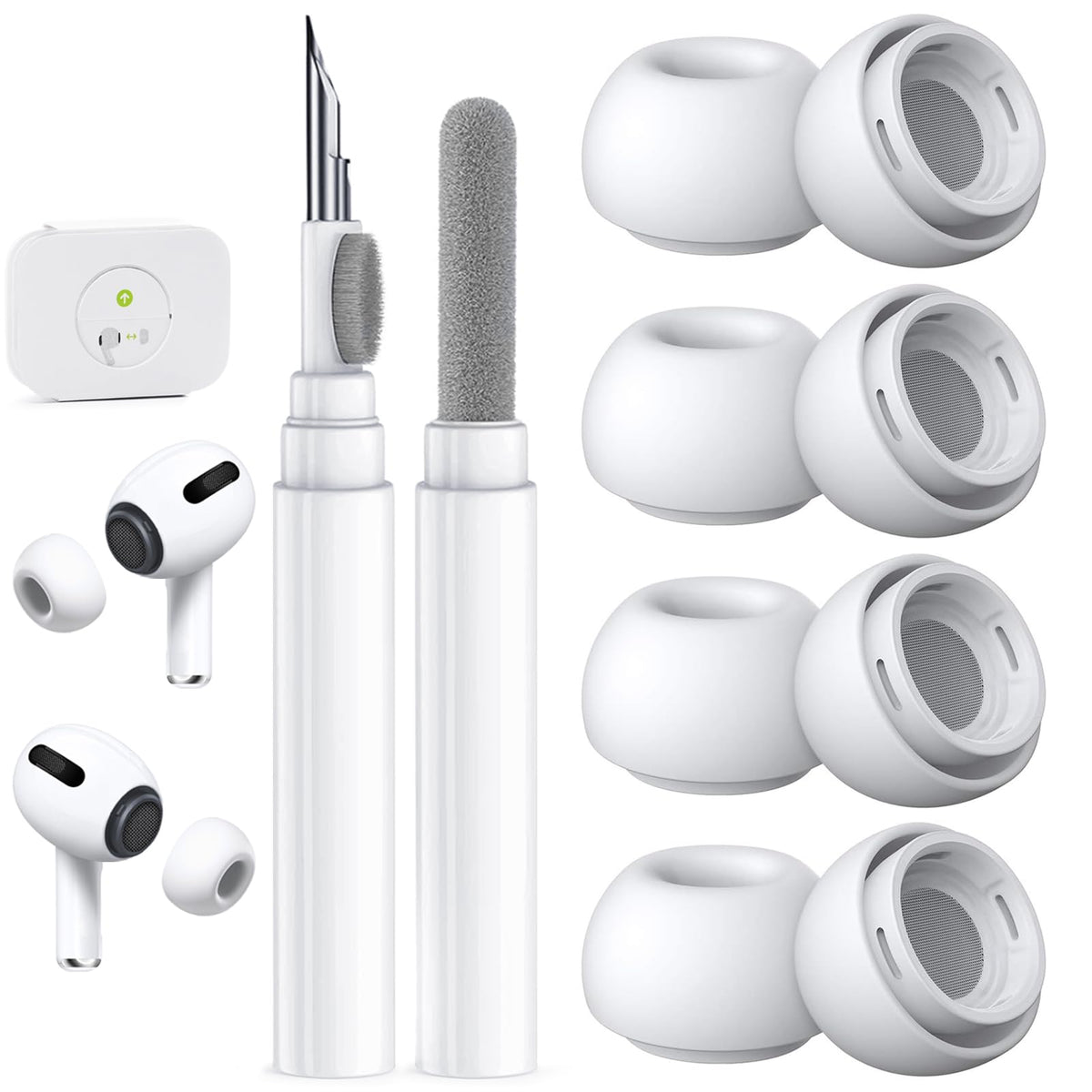 5 Pairs Replacement Ear Tips for AirPods Pro 3 (White)