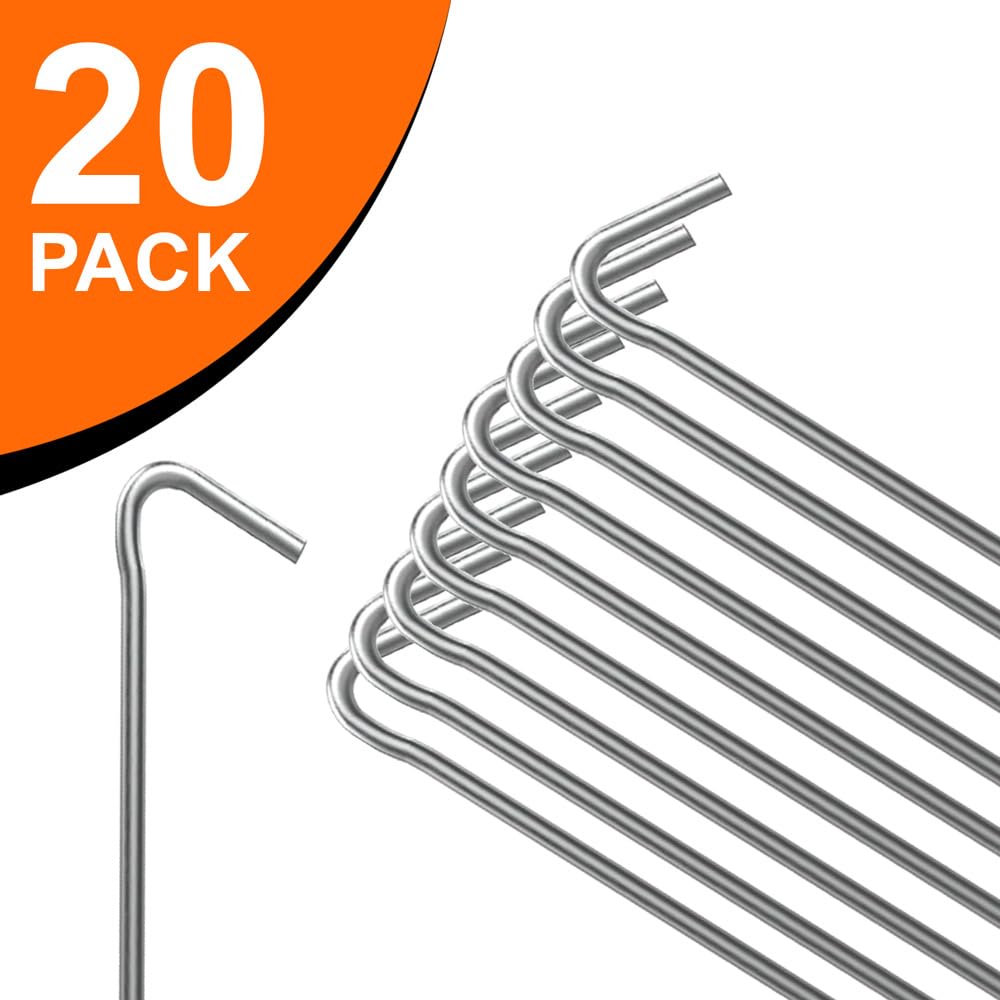 ANSIO® Tent Pegs Pack of 10 Galvanised Metal Pegs 4mm x 9inch Ground Stakes