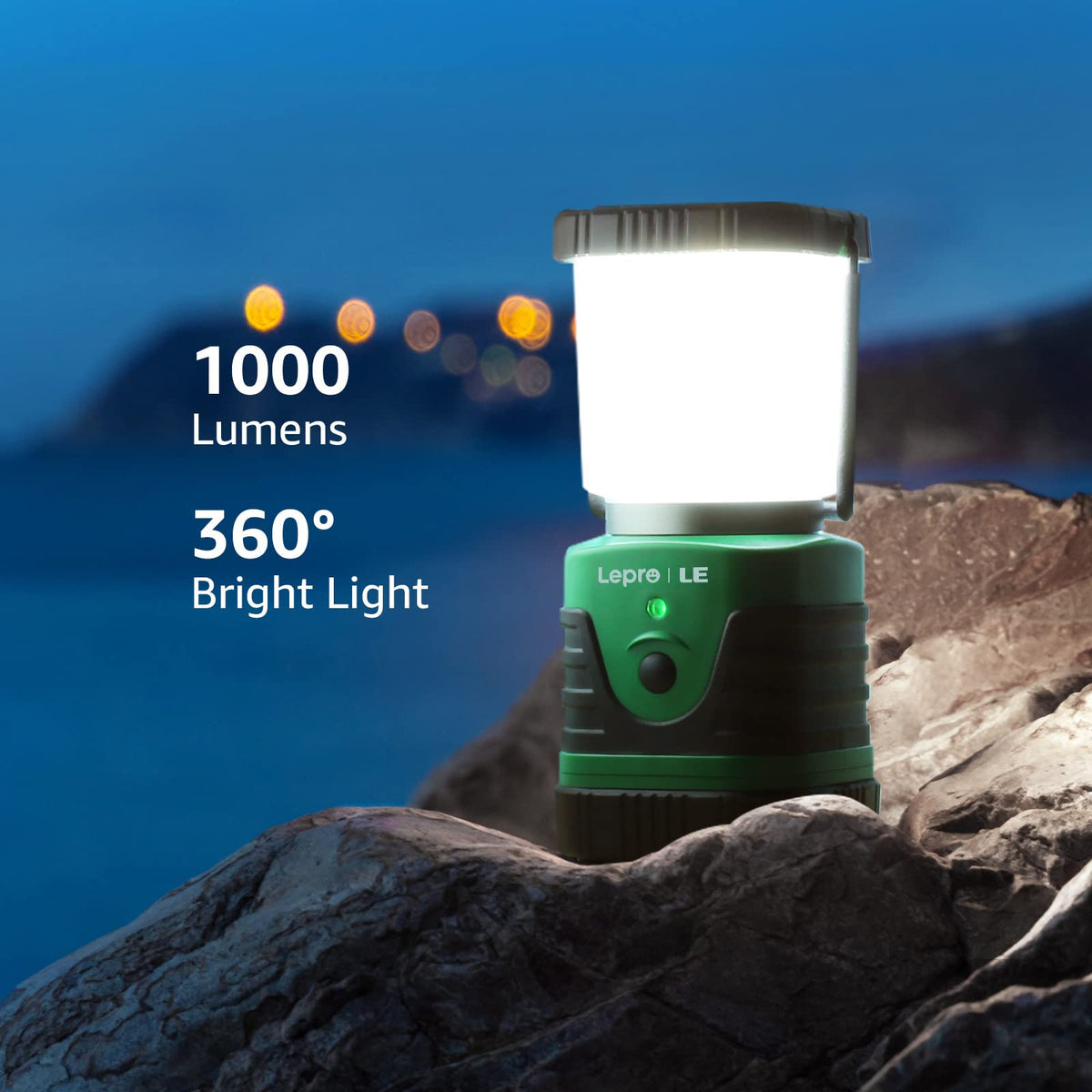 LE Camping Light Rechargeable, 1000lm Camping Lantern, Warm & Cool Light