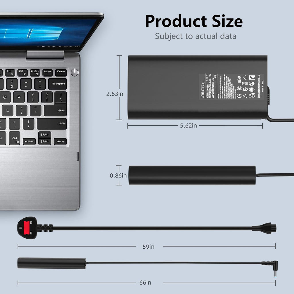 65W USB C Laptop Charger Compatible with HP Spectre Elitebook Chromebook