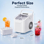 Antarctic Star Portable Ice Maker Countertop, 18Lbs/24H Self-Cleaning Ice Machine with One-Touch Operation & Ice Scoop Included, for Home Kitchen Office, Black