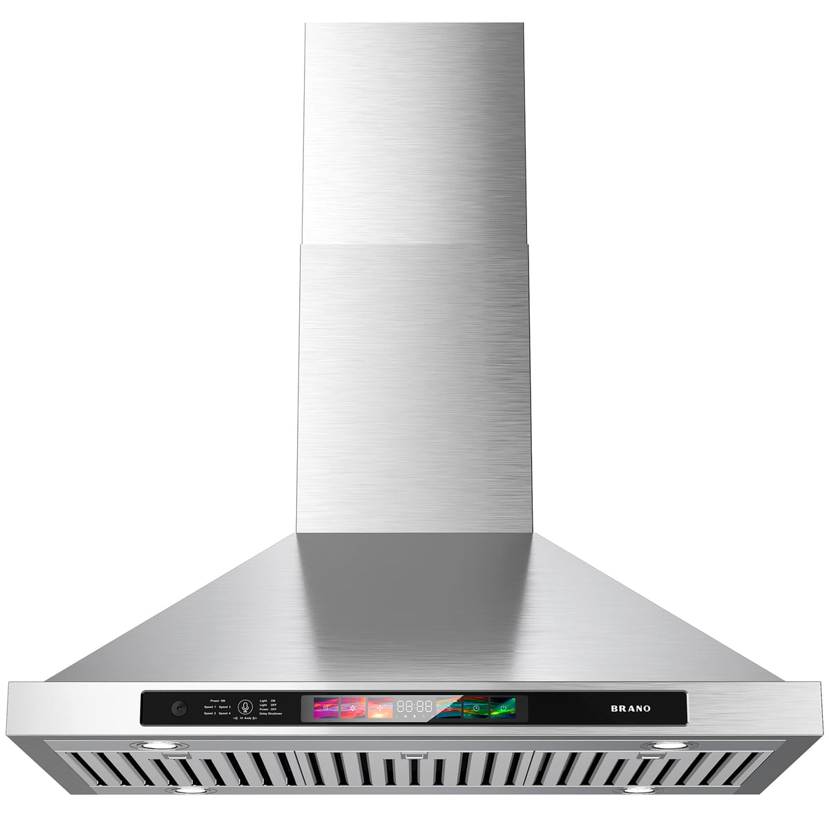 Range Hood 30 Inch, 900 CFM Wall Mount Range Hood with Voice, Gesture & Touch Control, Stainless Steel Kitchen Vent Hood with 4-Speed Fan, Adjustable LED Lights, Ducted/Ductless Convertible