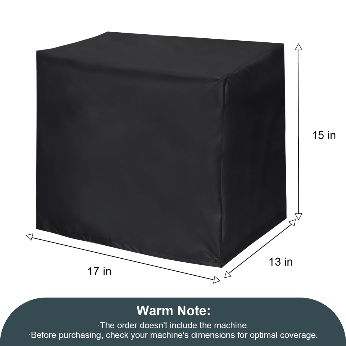 Commercial Ice Maker Cover, Universal Waterproof Shield for Appliances in Home, Garage and Office, Black