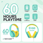 JoySpark Kids Bluetooth Headphones Over-Ear, 60Hrs, Built-in Mic-Purple