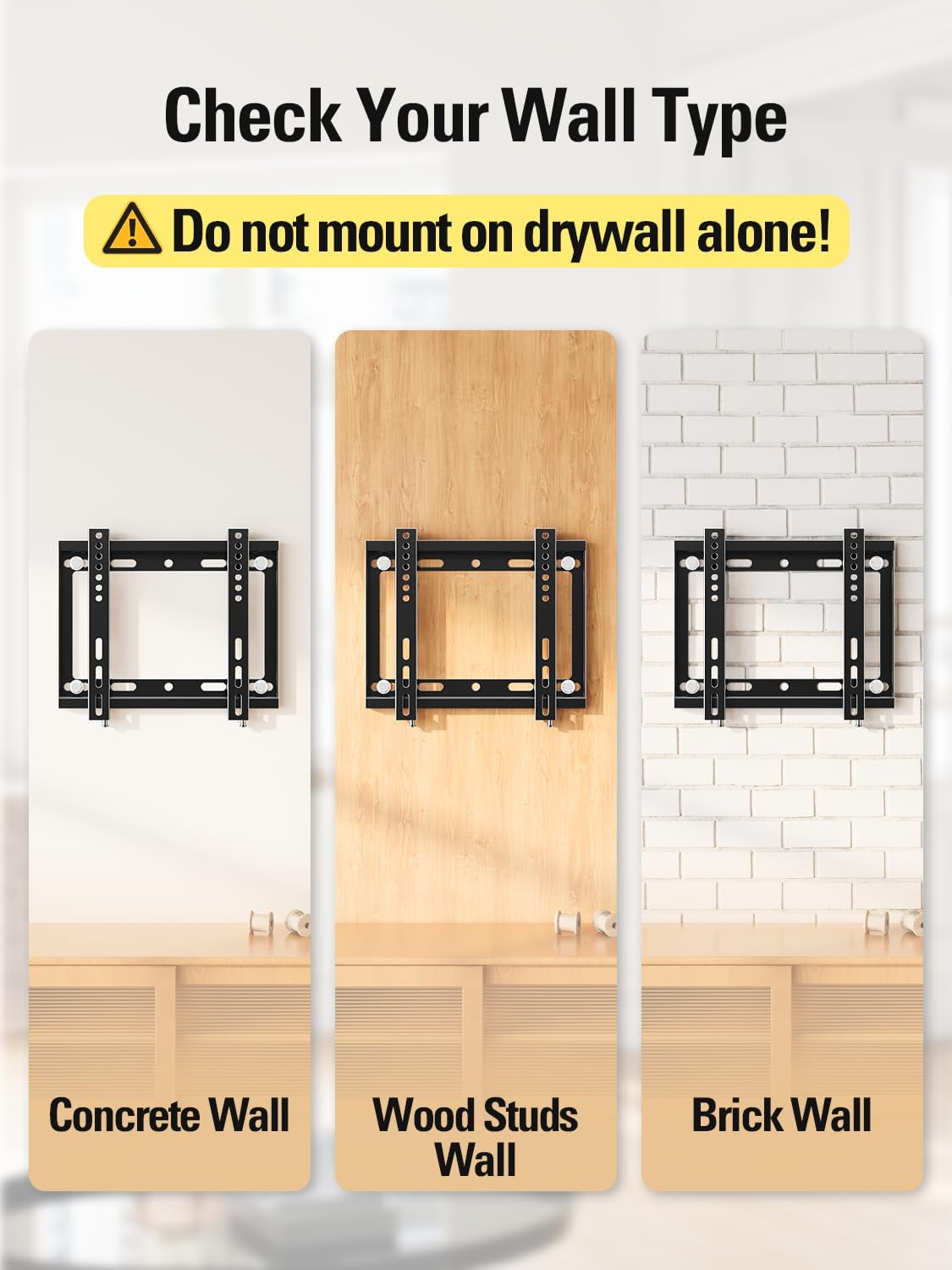 Mounting Dream Fixed TV Wall Mount Bracket for Most 17-42'' Flat Screen TV