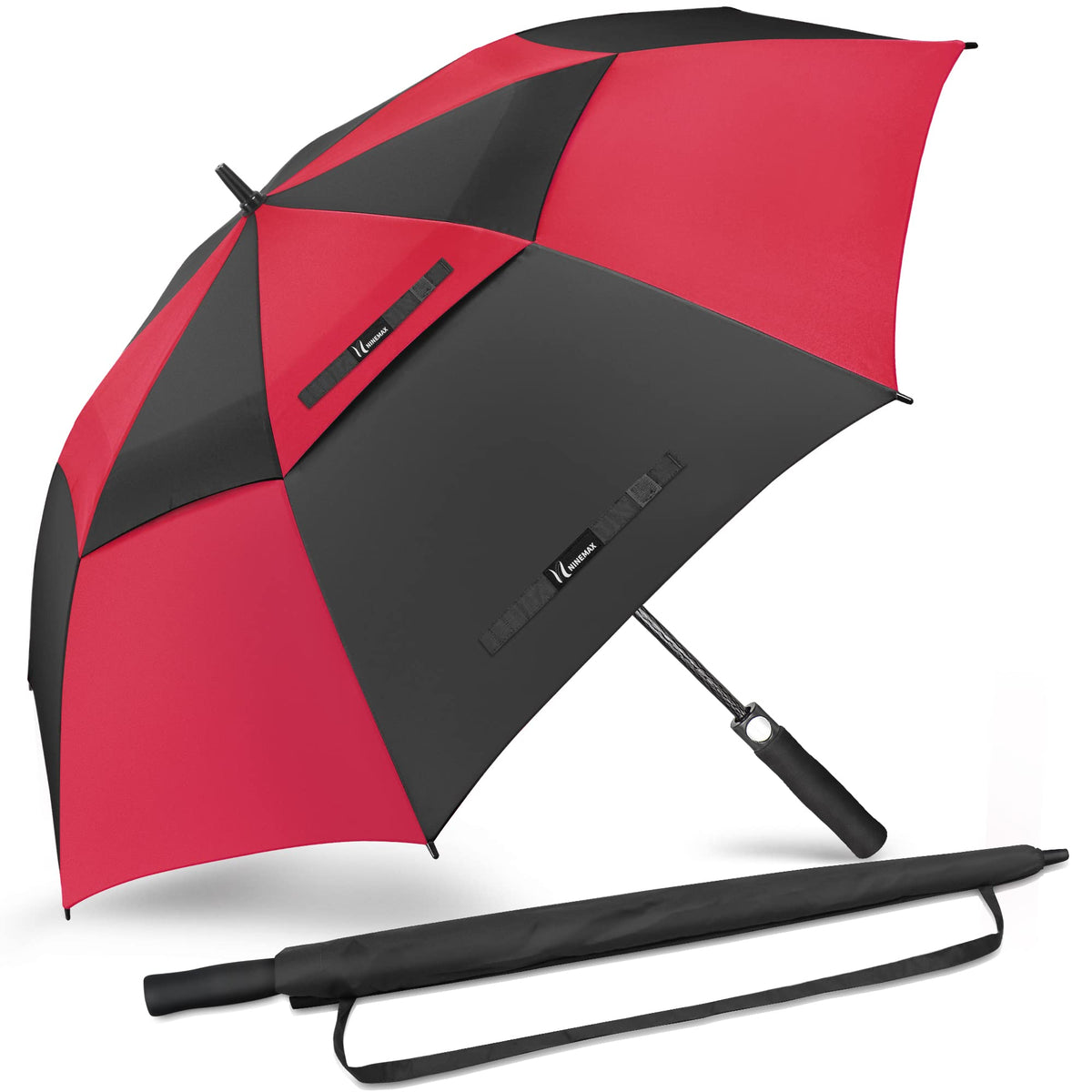 NINEMAX Large Golf Umbrella Windproof Strong 54/62/68 Inch,Extra Big Golf Umbrellas Automatic Open Double Canopy for Gents Women