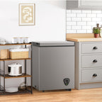 4.0 Cu.Ft Chest Freezer - 7-Temp Adjustable Deep Freezer, Ultra Quiet, Energy Saving, Removable Basket, Compact Small Deep Freezer for Apartments/Garage/Office/Kitchen, Gray