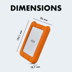 LaCie 5TB Rugged Portable Hard Drive | USB-C (STFR5000800)