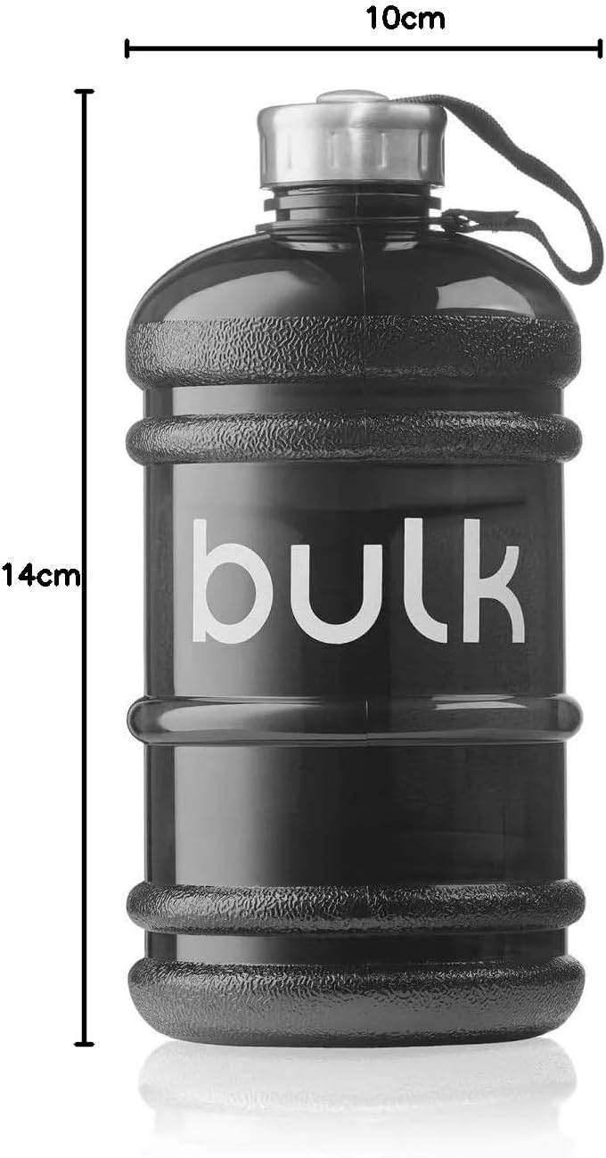 Bulk Half Gallon Water Bottle, Gunmetal Black, 2.2 Litre