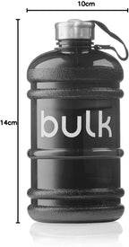 Bulk Half Gallon Water Bottle, Gunmetal Black, 2.2 Litre