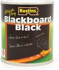 Rustins Blackboard Black 500ml– Quick Dry Matt Black Chalkboard Paint, Durable Writing Surface for Home, School & Office