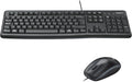 Logitech MK120 Wired Keyboard and Mouse Combo for Windows, Optical Wired Mouse, Full-Size Keyboard, USB Plug-and-Play, Compatible with PC, Laptop, QWERTY UK English Layout - Black