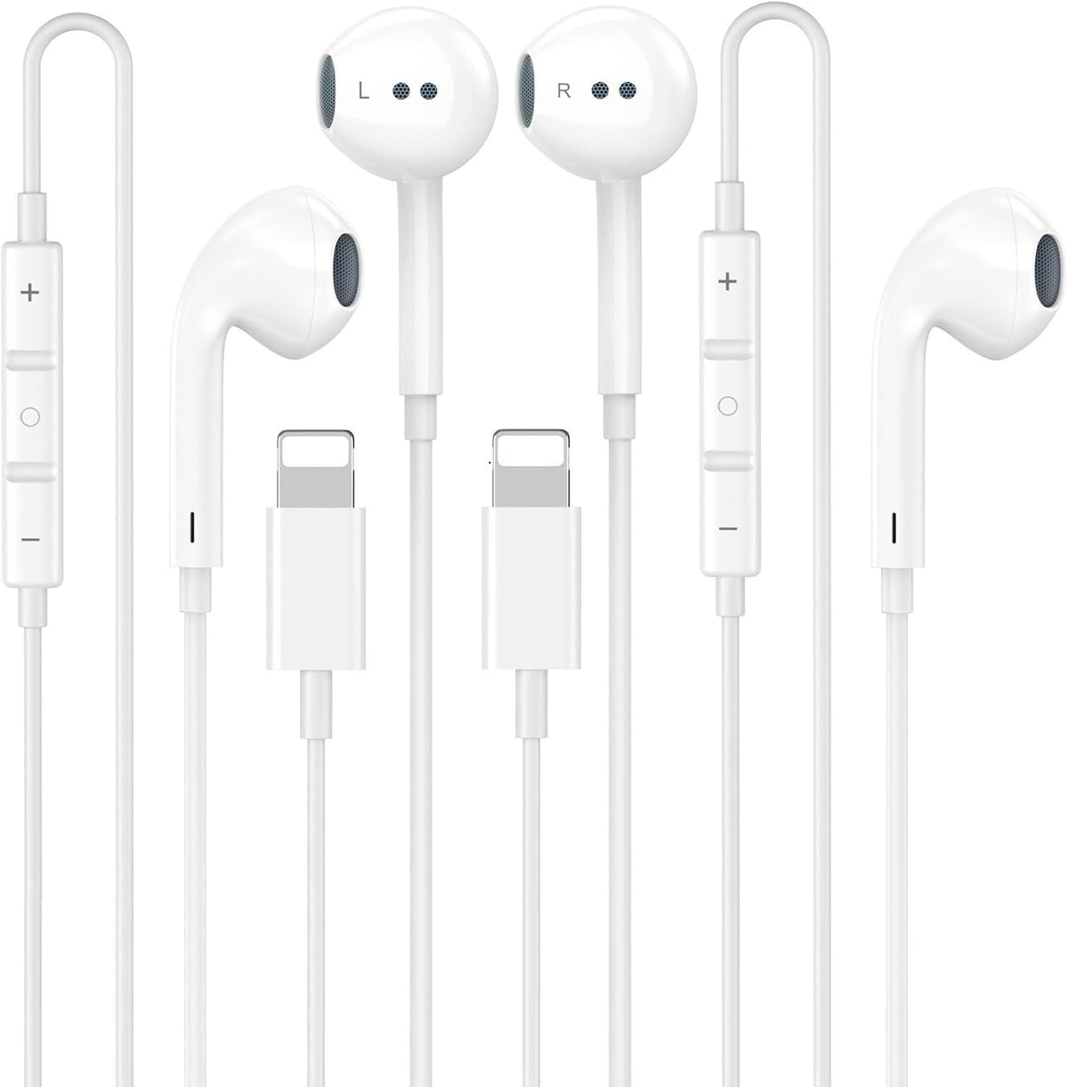 2 Pack [Apple MFi Certified] Wired Headphones for iPhone 14 13 12 Pro Max