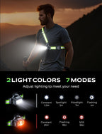Running Lights for Runners, 500LM Chest Running Light with 7 Modes