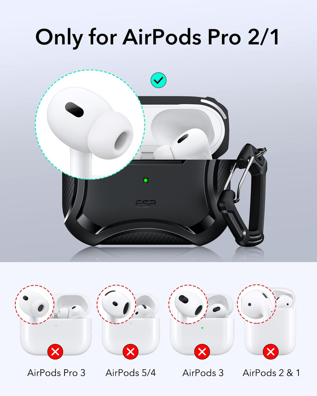ESR for AirPods Pro 2 Case, Compatible with MagSafe, Navy Blue