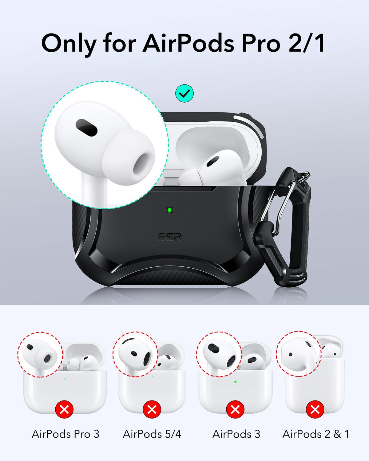 ESR for AirPods Pro 2 Case, Compatible with MagSafe, Navy Blue