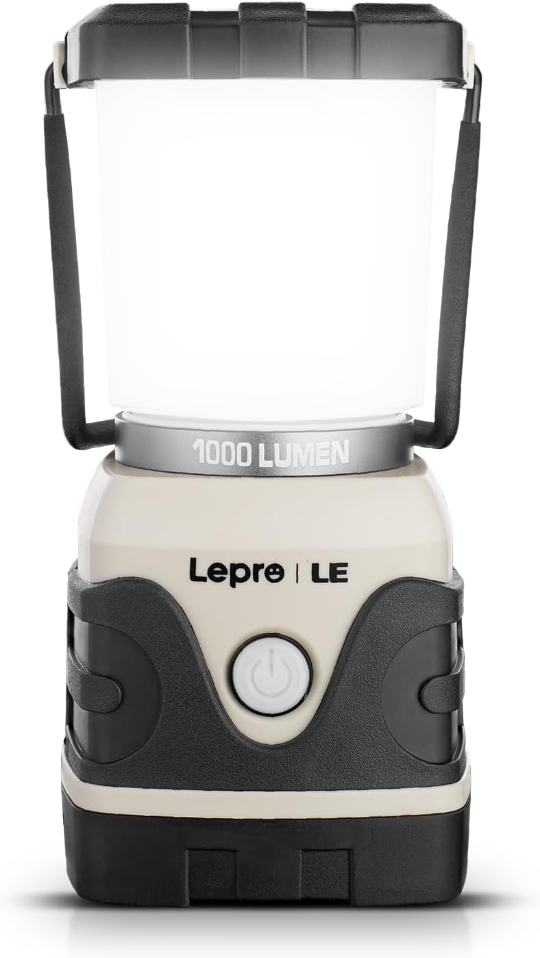 LE Camping Lantern Battery Powered, 1000lm Camping Light, Warm & Cool Lamp