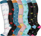 Compression Socks, (2/4/6/7 Pairs) for Men & Women 15-20 mmHg is Best for Athletics, Running, Flight Travel, Support