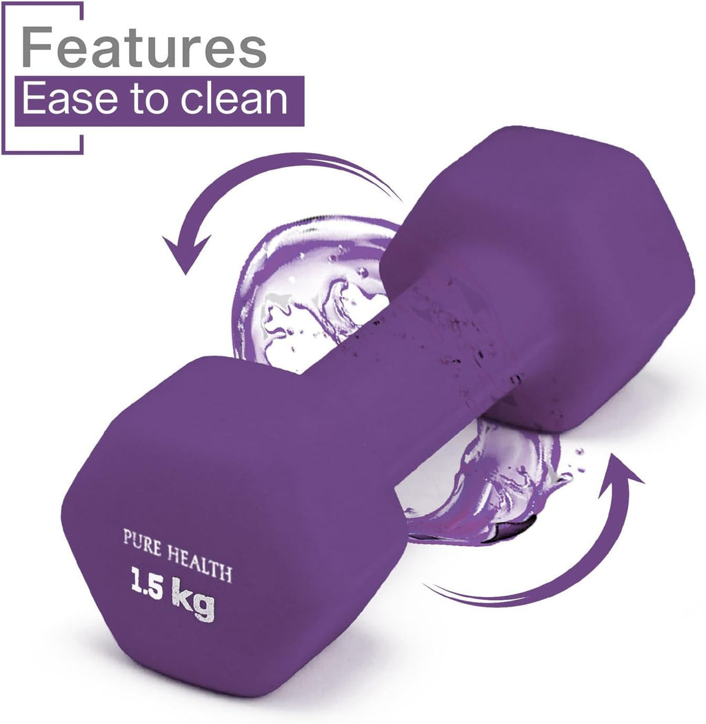Neoprene Dumbbell Hand Weights Pair Home Exercise for Women Men Arm Pilates Dumbbells in 1kg 1.5kg 2kg 3kg 4kg 5kg 8kg 10kg Set