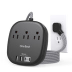 Travel Essentials, 22.5W/4.5A Flat Plug Power Strip, 6 Ft Extension Cord