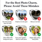 2Burned Custom Personalised Stainless Steel 316 Love Heart Photo Charm