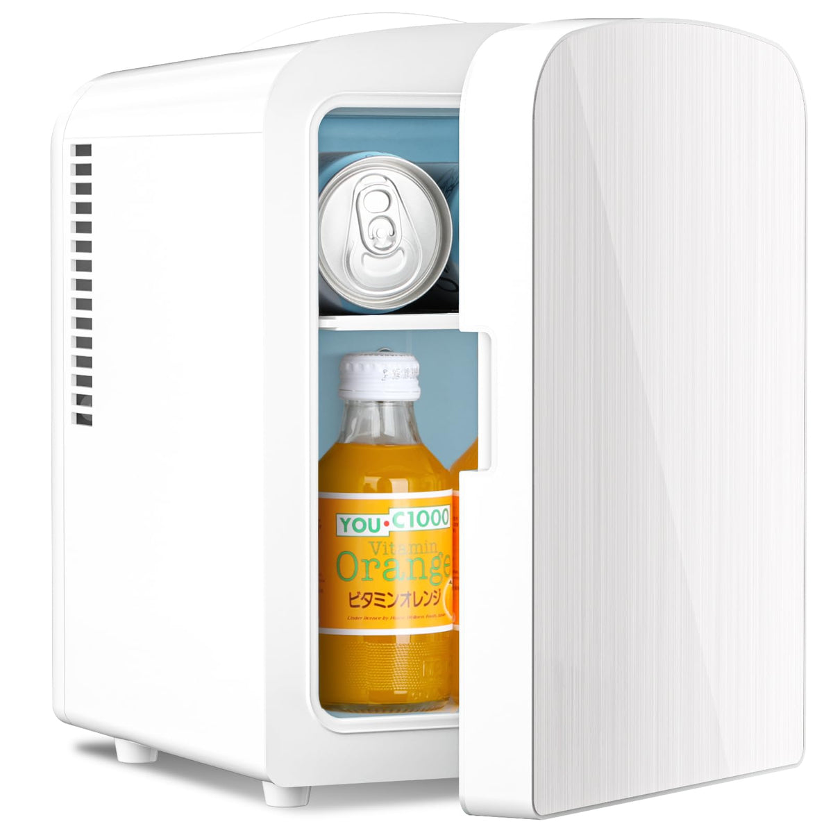 Antarctic Star Compact Refrigerator, Portable Mini Fridge, Skin Care 4L Capacity/6 Cans, for Bedroom, Car, Office & Dorm, Small Cooler for Cosmetics, Beverage and Food, White
