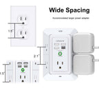 Surge Protector, QINLIANF 5 Outlet Extender with 4 USB Ports(2USB-C)
