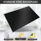 12"x29.5" Stainless Steel Backsplash - Ultra Flat & Easy to Clean, Protect Wall from Splash & Stain - Kitchen Stove Backsplash Panel for Oven & Range Hood with Pre-Drilled Holes