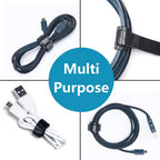 Cable Tie Reusable Black 50 Pack Straps Adjustable Releasable Extension Hook and Loop Tidy Wraps for Headphones HDMI Ethernet Printers Laptops USB Data Cables