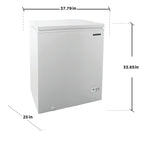 FRIGIDAIRE EFRF5003-BLACK Chest Deep Freezer-Garage-Ready, 5.0 Cu. Ft. Capacity, Black-Adjustable Thermostat-Removable Vinyl Coated Wire Basket-Easy Defrost Drain
