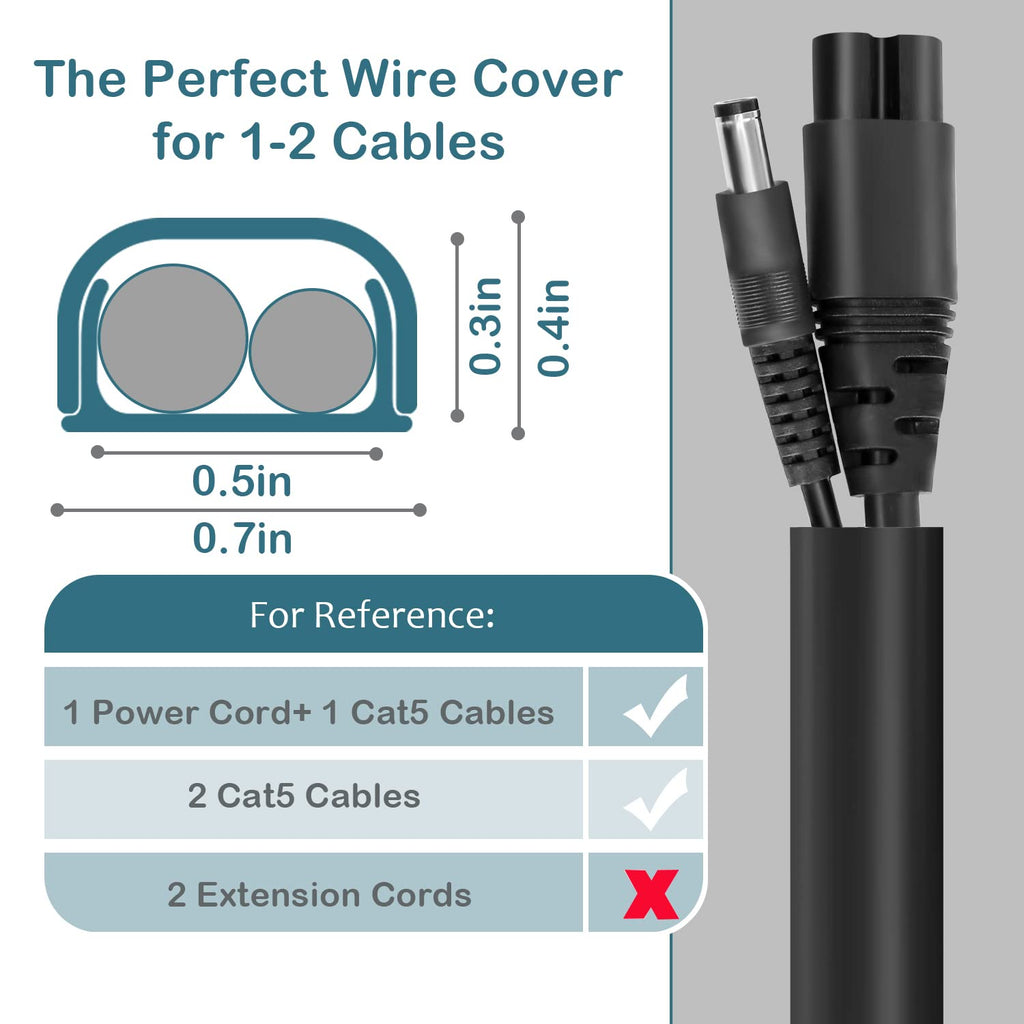 ZhiYo 43" Cord Covers for Wires on Wall, Beige Cord Hider, 0.7" W x 0.4" H